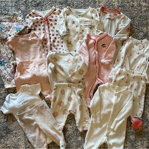 Adorable Baby Girl Newborn Clothing Set in Pink and Cream